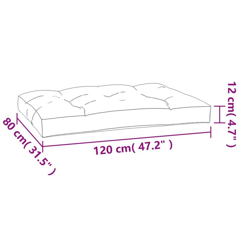 Moni Outdoor Cushion for Bench, Plush Tufted Ivory Oxford Fabric - Benzara