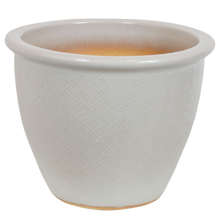 Sunnydaze 15 in Villa High-Fired Glazed Ceramic Planter