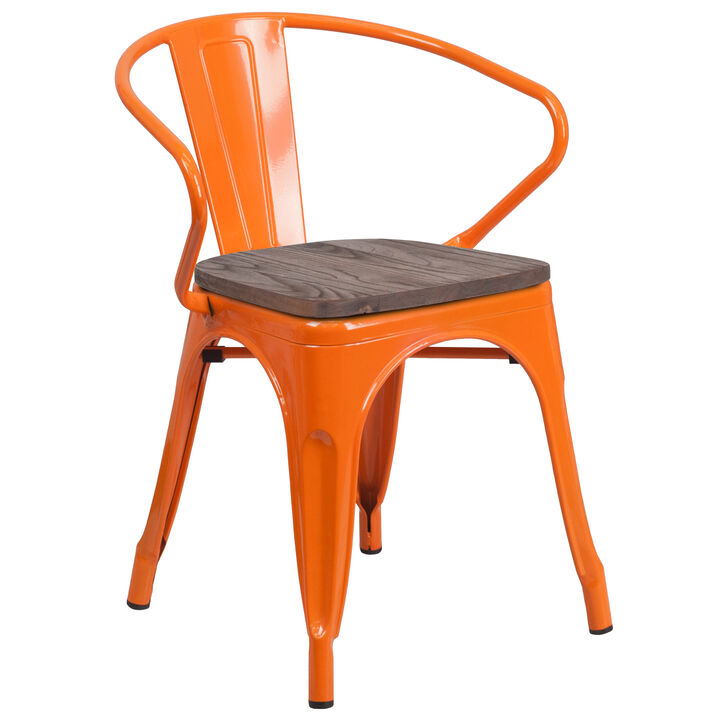 Metal/Wood Colorful Restaurant Chairs