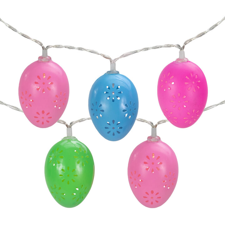10-Count Multi-Color Easter Egg LED String Lights  4.5ft  Clear Wire