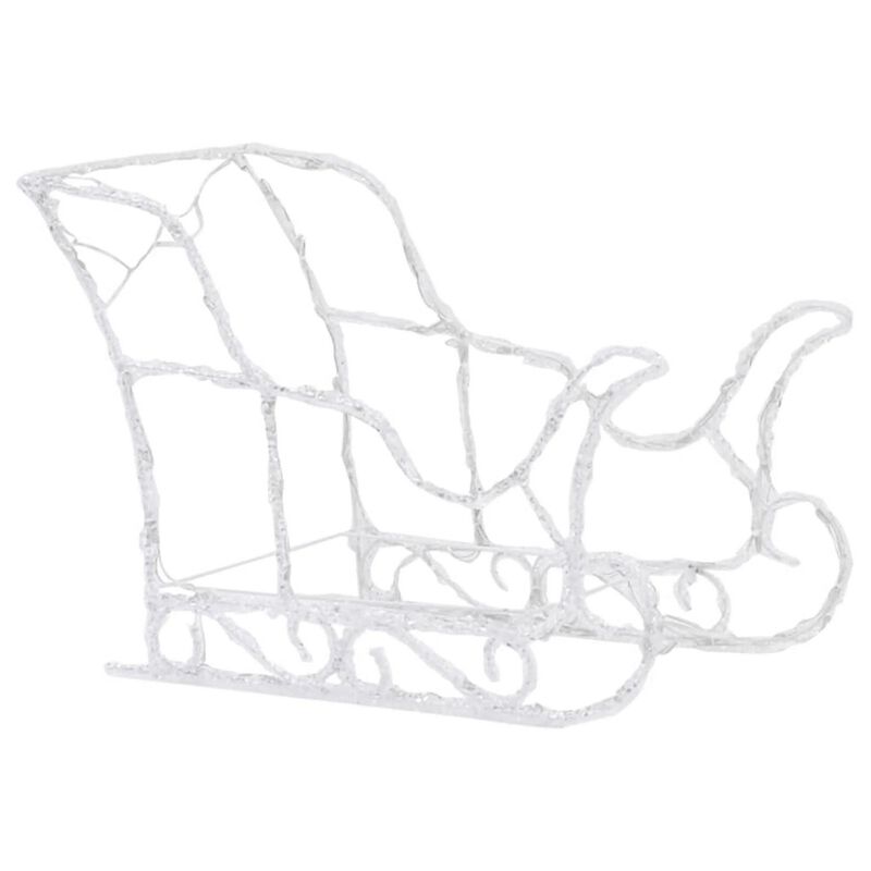 4pc Outdoor Reindeer n Sleigh Christmas Decoration, 240 Warm White LED - Benzara