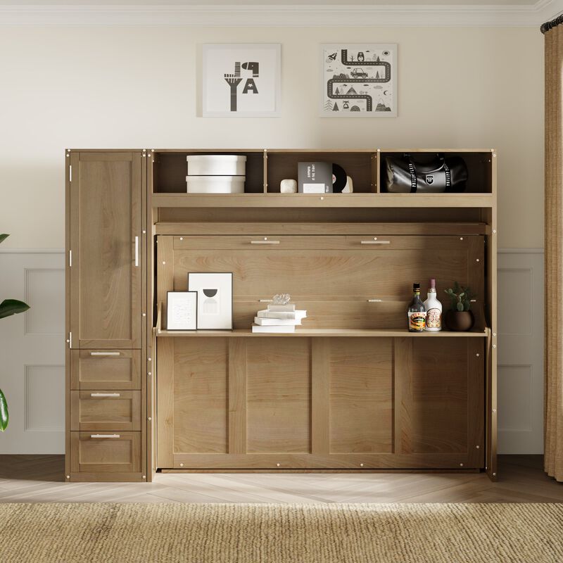 Merax Murphy Bed with Wardrobe and Drawers