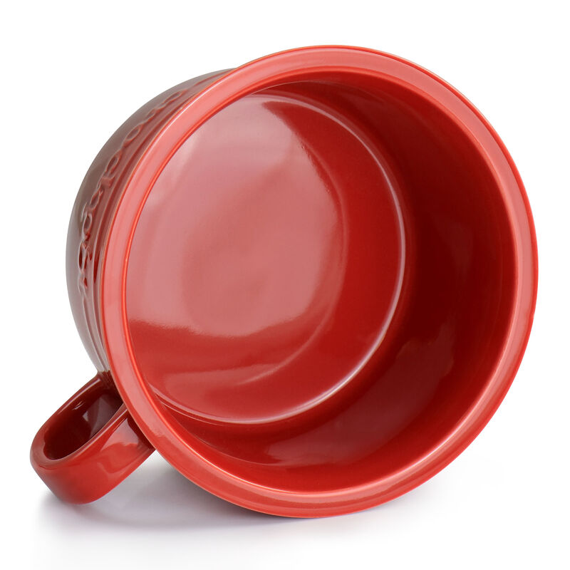 Crock Pot Appleton 24oz Stoneware 4 Piece Soup Mug Set in Gradient Red