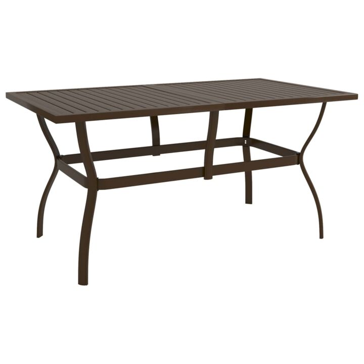 vidaXL Garden Table Brown 55.1"x31.5"x28.3" Steel
