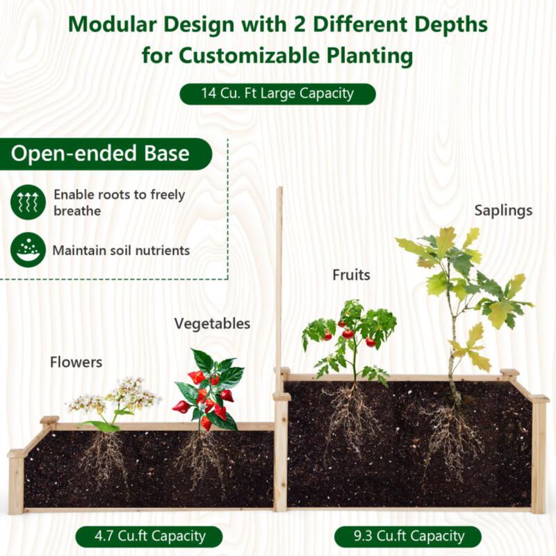 Hivvago Raised Garden Bed with Trellis