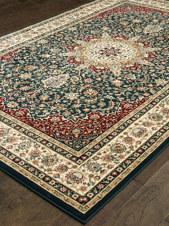 Kashan 1'10" x 3' Navy Rug