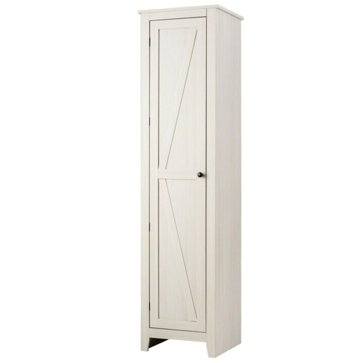 Hivvago Linen Tower Bathroom Storage Cabinet Tall Slim Side Organizer with Shelf