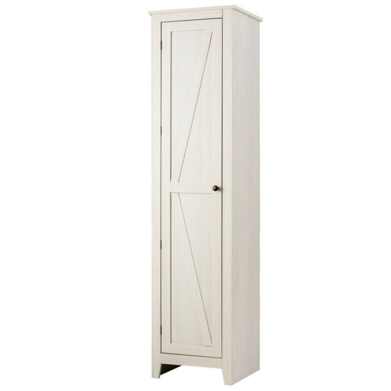 Hivvago Linen Tower Bathroom Storage Cabinet Tall Slim Side Organizer with Shelf