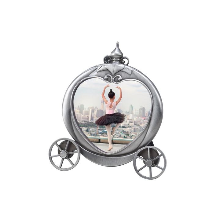 Pumpkin Coach Frame Holds 3.5" x 3.5" Photo, Matte Finish