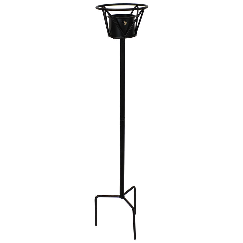 Sunnydaze Simple 3-Prong Steel Gazing Globe - 24 in - Black