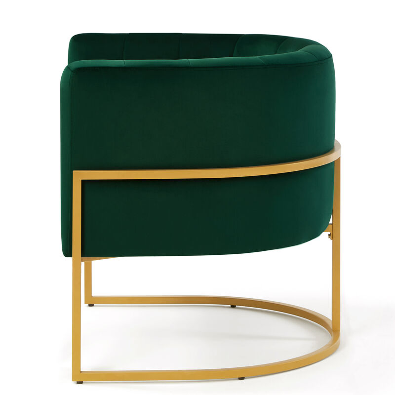 Velvet Accent Chair with Mid Century Charm