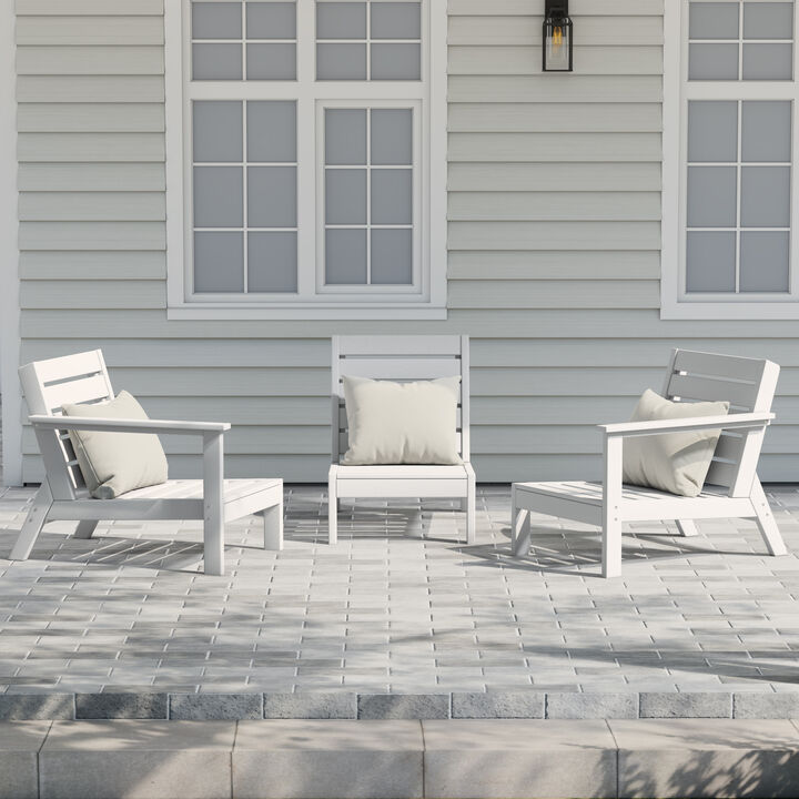 WestinTrends Outdoor Patio 3-Piece HDPE Deep Seating Sectional Sofa