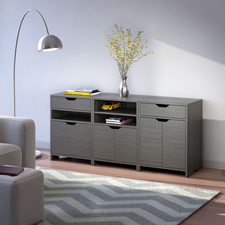 Winsome Wood Nova Storage Cabinet, Charcoal