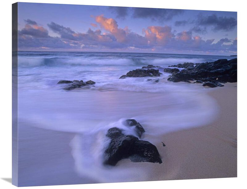 Rolling waves at dusk at Sandy Beach, Oahu, Hawaii-Canvas Art-35x28