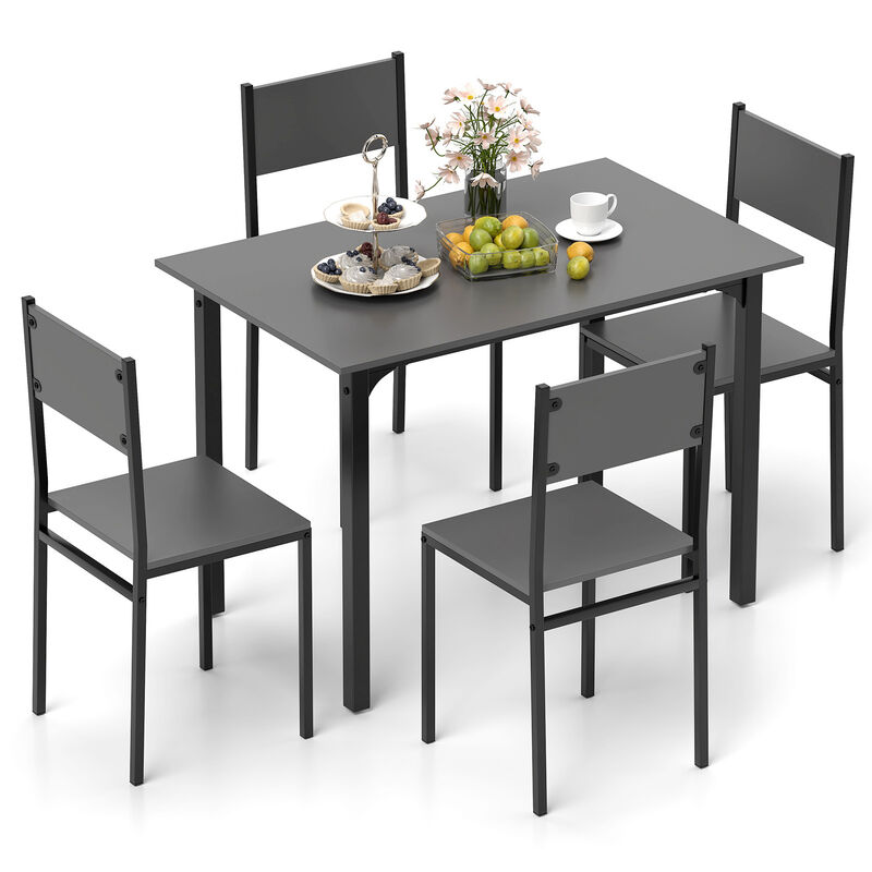 5 Piece Dining Table Set Industrial Style Kitchen Table and Chairs