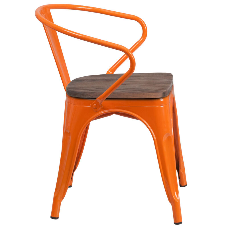 Metal/Wood Colorful Restaurant Chairs