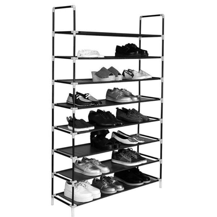 8-Layer Shoe Rack with Ultra Large Capacity, Non-Woven Fabric and Steel Storage Shelves