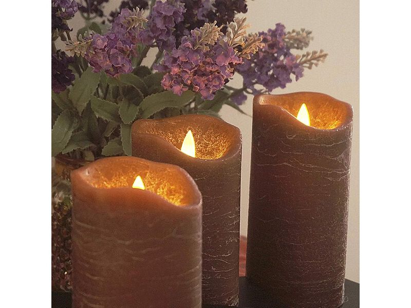 iZAN 3 Pack Real Wax Flameless Candles Battery Operated LED
