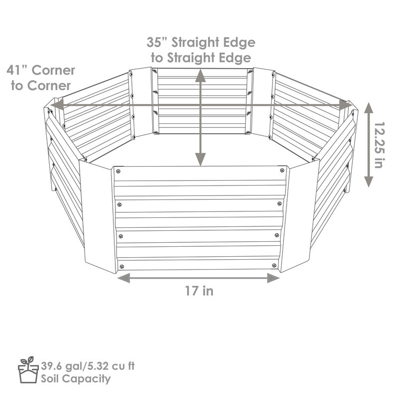 Galvanized Steel Hexagon-Shaped Raised Planter Bed