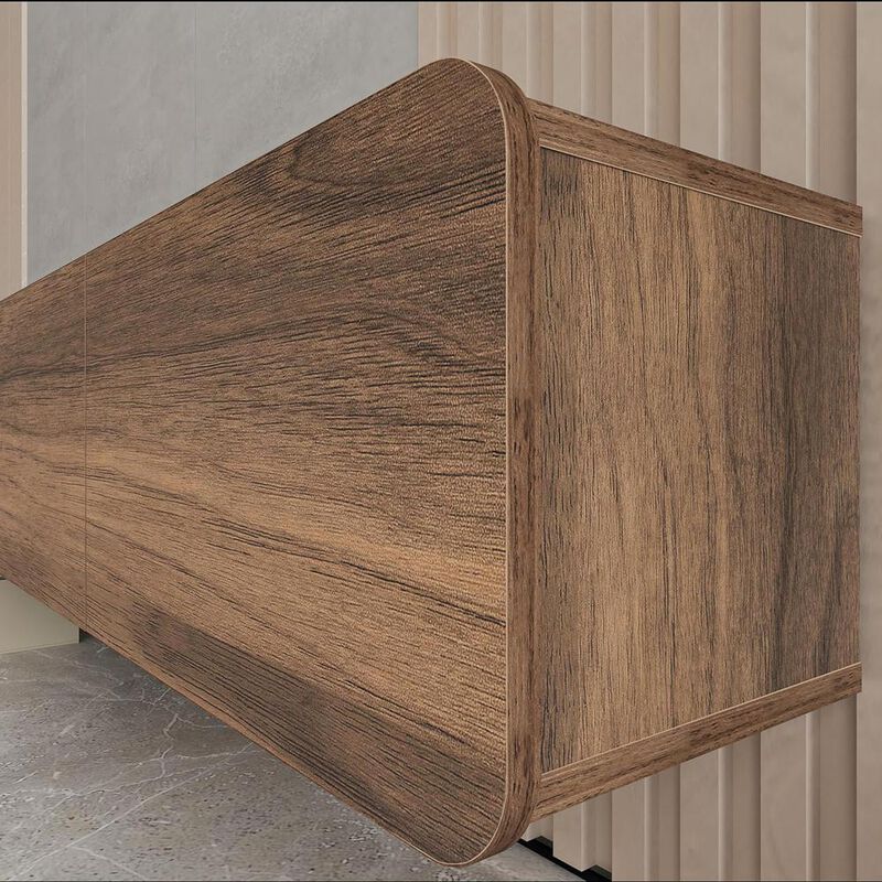 Atelier Mobili Floating TV Console for up to 80 inch TV and Under TV Cabinet (Walnut)