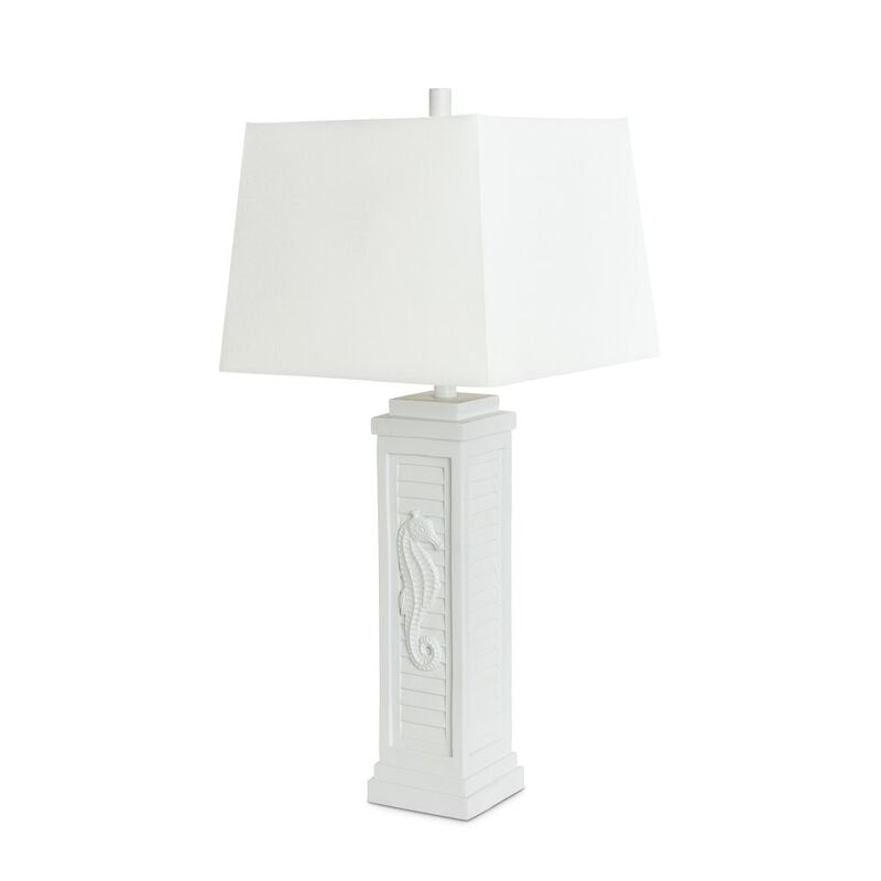 Lux Lighting Sea Horse Shutter 32 Shutter Lamp w/USB Bright White, (Set of 2)