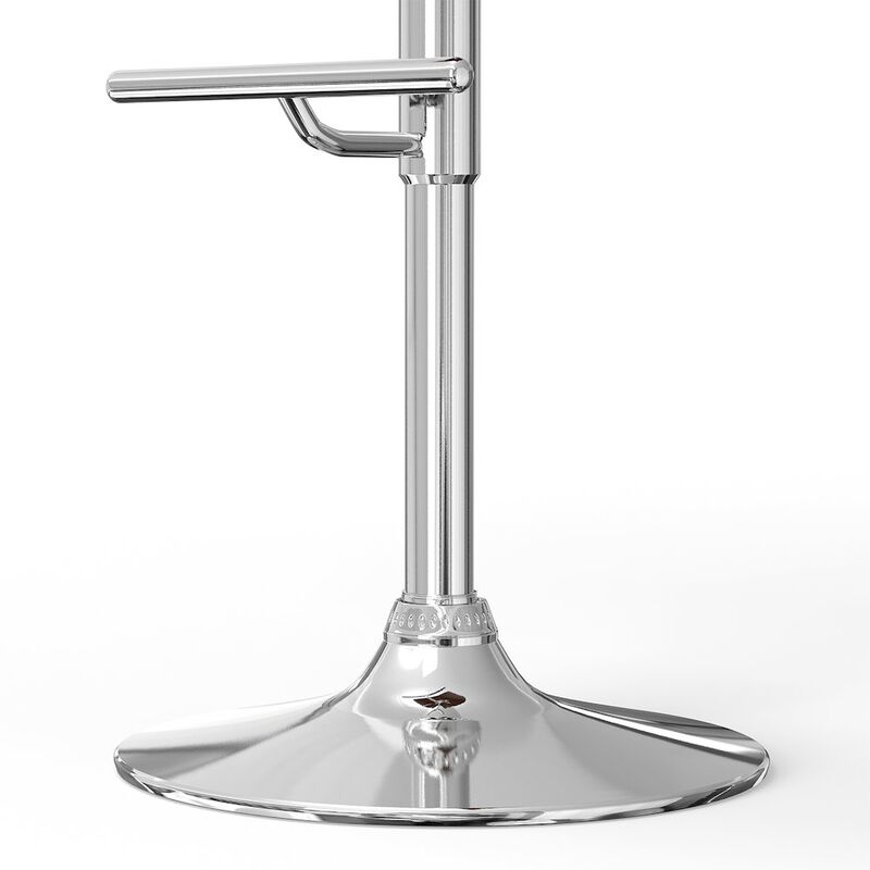 Simpli Home Sheldon Adjustable Swivel Bar Stool In Stone Grey Vegan Faux Leather