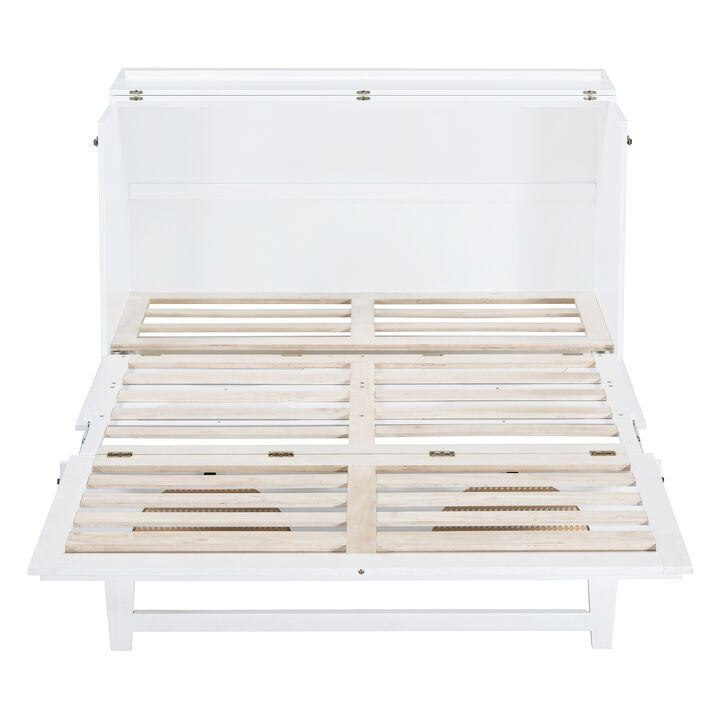 Merax Murphy Bed Cabinet with Large Drawer,USB Ports and Outlets