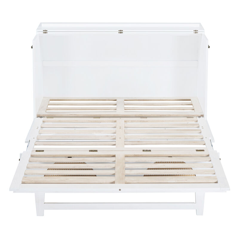 Merax Murphy Bed Cabinet with Large Drawer,USB Ports and Outlets