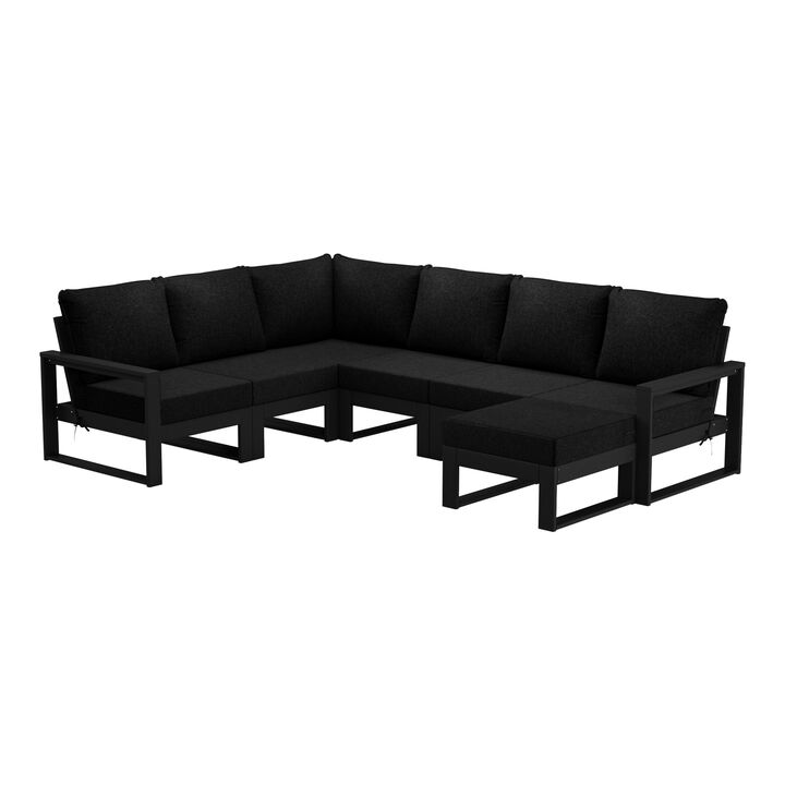 WestinTrends 7-Piece Outdoor Modular L-Shaped Corner Patio Sectional Sofa Set
