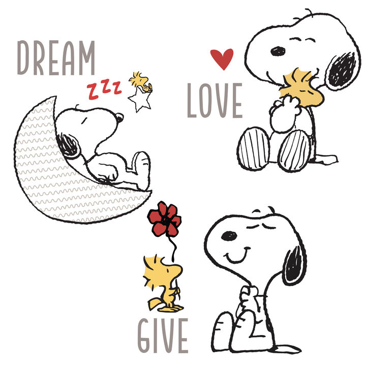 Bedtime Originals Snoopy Love Wall Decals/Stickers w/ Woodstock, Stars, & Moon