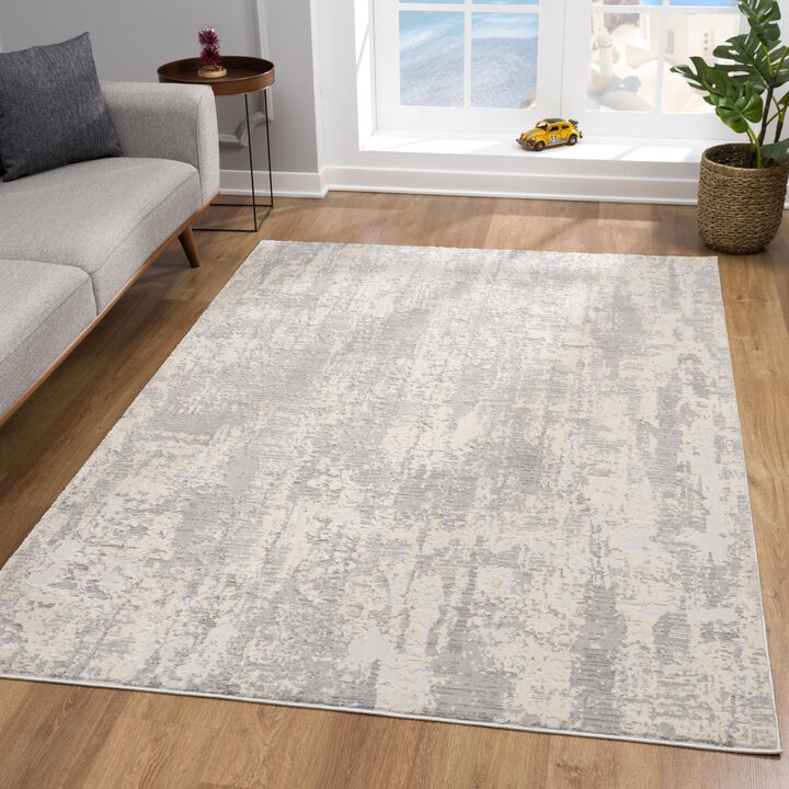 Vogue Contemporary Scandinavian Grey Beige Indoor Area Rug