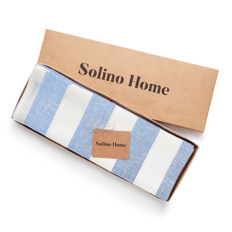 Solino Home 100% Pure Linen Placemats | Cabana Stripe for Spring & Easter