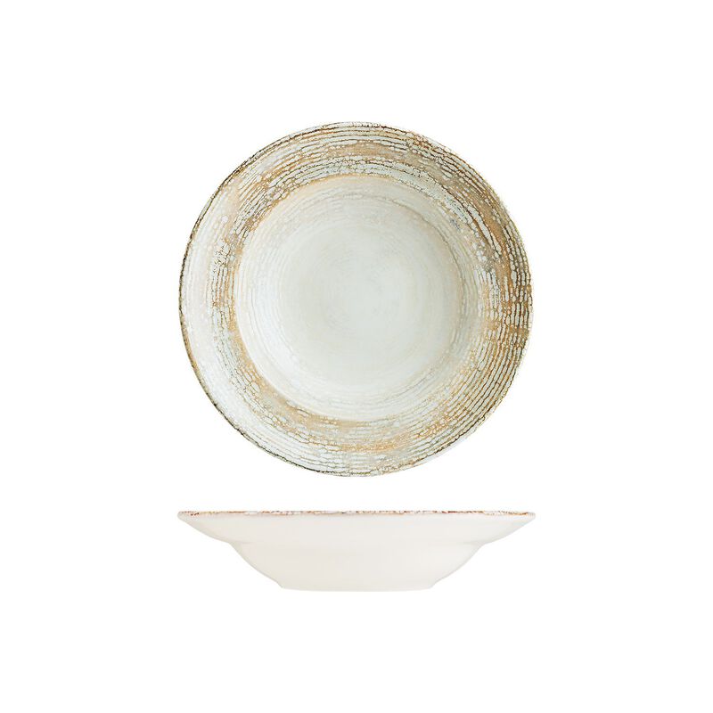 Patera dia.10.75" h:2.25" 16 oz. Round Decorated Porcelain Bowl (Set of 2)