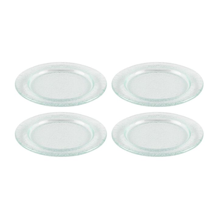 Glass Dinnerware dia.7.75" Round Clear Glass Plate (Set of 4)