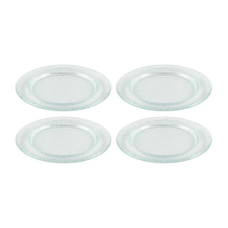 Glass Dinnerware dia.7.75" Round Clear Glass Plate (Set of 4)