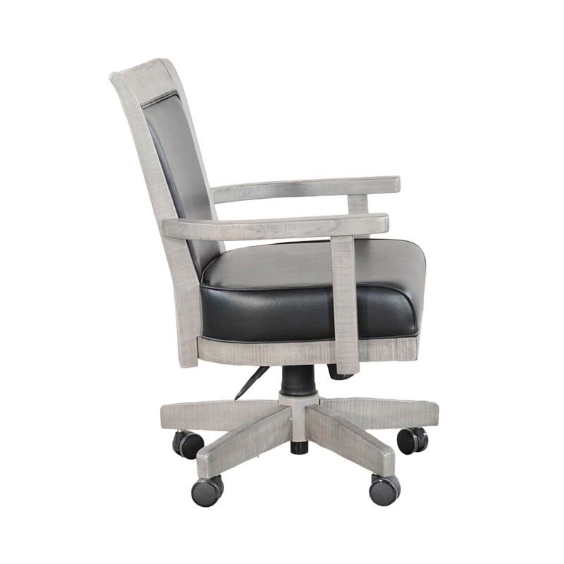 Zeka Game Chair with Wheels, Tilt, Swivel and Gas Lift, Gray Mahogany - Benzara