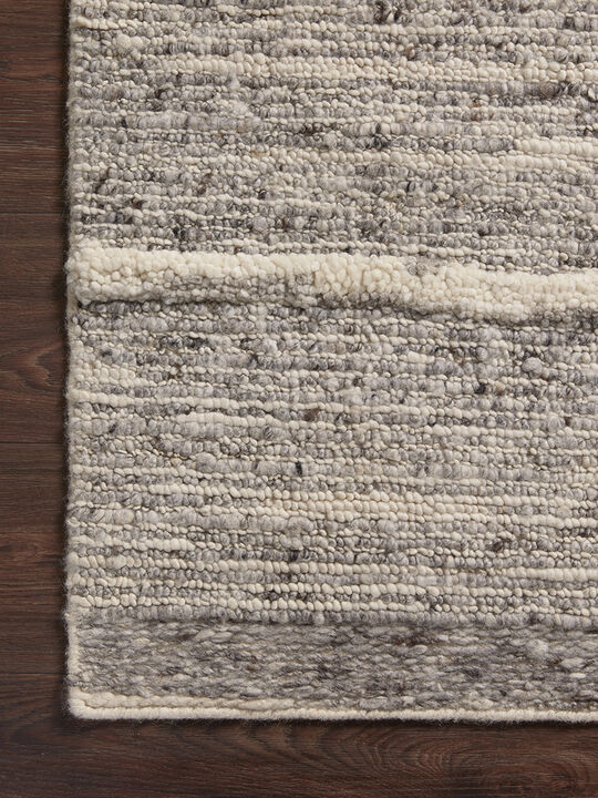Rayan RAY03 Charcoal/Ivory 18" x 18" Sample Rug