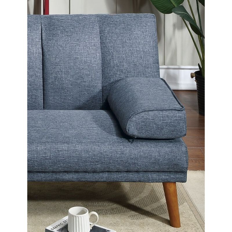 Navy Polyfiber Sectional Sofa with Adjustable Chaise