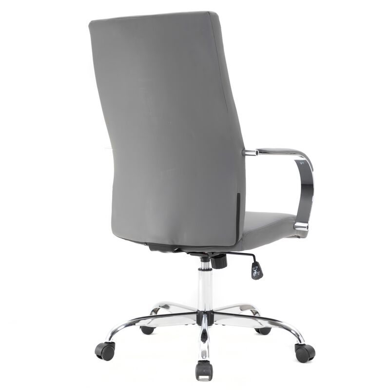 LeisureMod Sonora Modern High-Back Tall Adjustable Height Leather Conference Office Chair with Tilt & 360 Degree Swivel