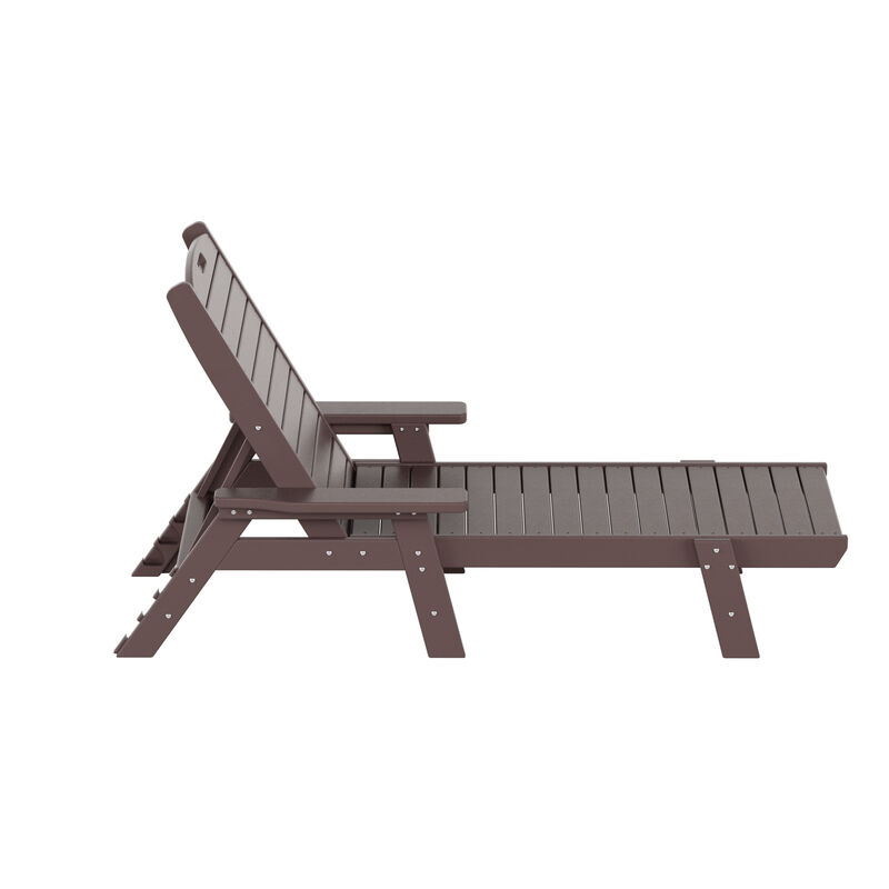 WestinTrends Adirondack Outdoor Chaise Lounge with Side Table Set
