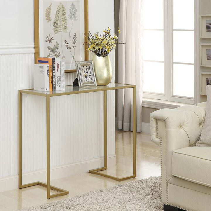 Carolina Living Monaco Glass Top Console Table - Gold
