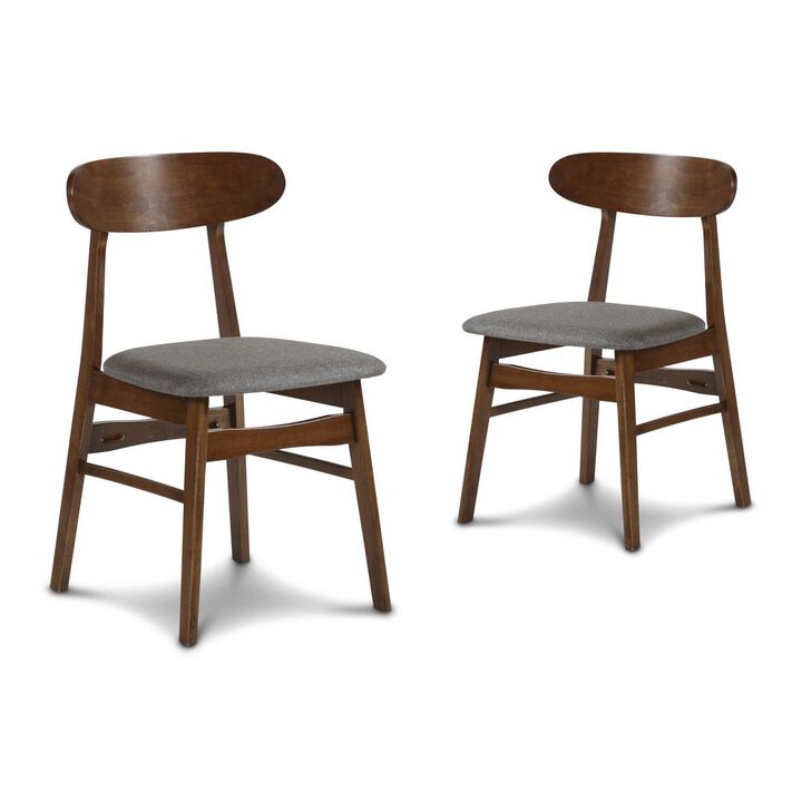 New Classic Furniture Furniture Morocco Dining Chair with Cushion- Set of 2- Dark Gray