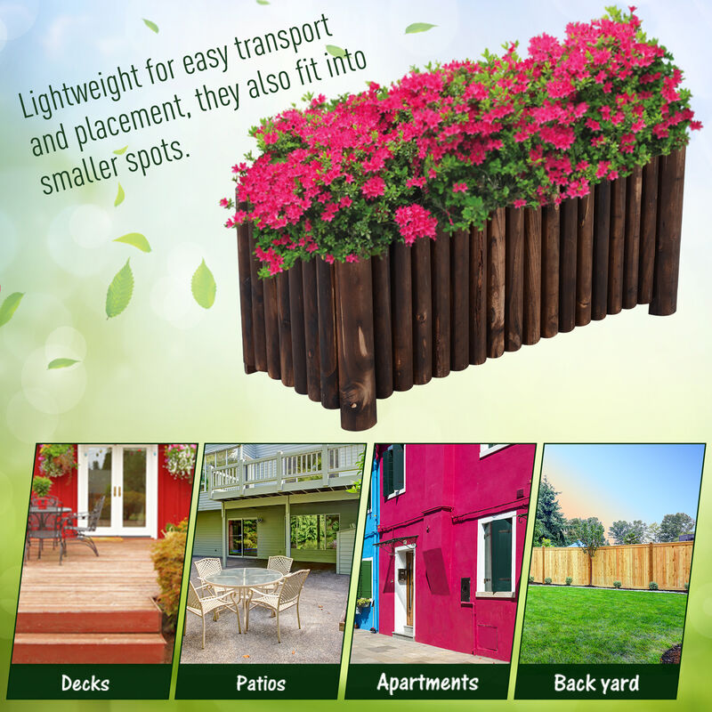 Wooden Raised Garden Flower Bed Vegetable Plant Backyard Planter Box