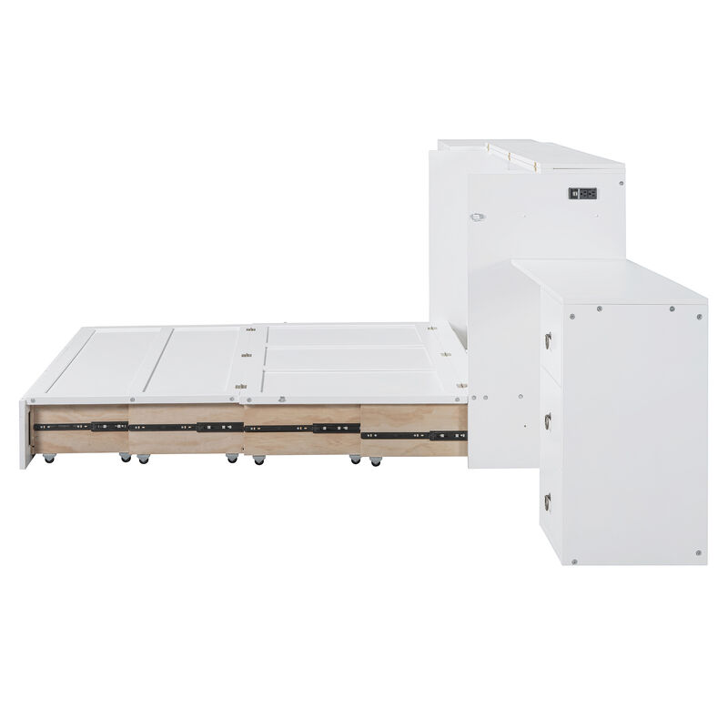 Murphy Bed Wall Bed with USB Port and Wardrobe