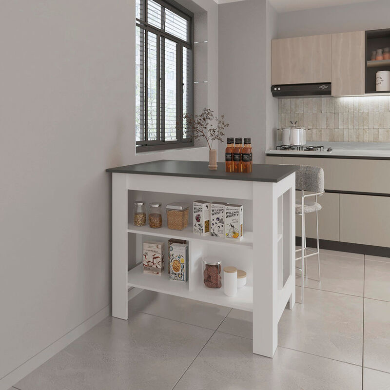 Kitchen Island Ada, Kitchen, Matt Gray / White
