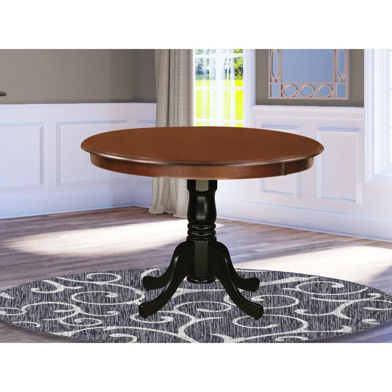 East West Furniture Dining Table Mahogany & Black, HLT-MBK-TP
