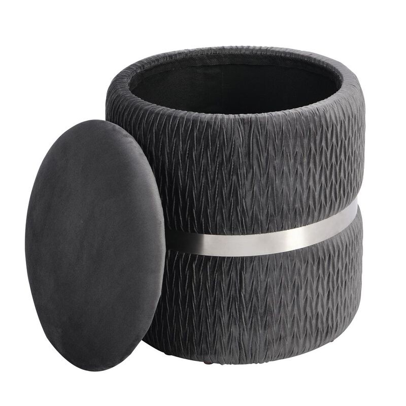 Techni Mobili Storage Ottoman, Grey