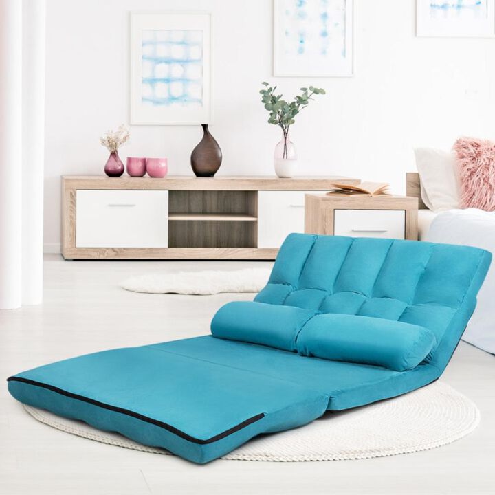 Hivvago 6-Position Foldable Floor Sofa Bed with Detachable Cloth Cover
