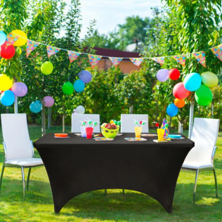 2 Pcs 4 Ft Rectangular Spandex Tablecloth Fitted Wedding
