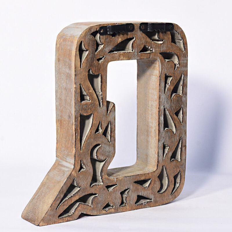 Vintage Gray Handmade Eco-Friendly "Q" Alphabet Letter Block For Wall Mount & Table Top D�cor